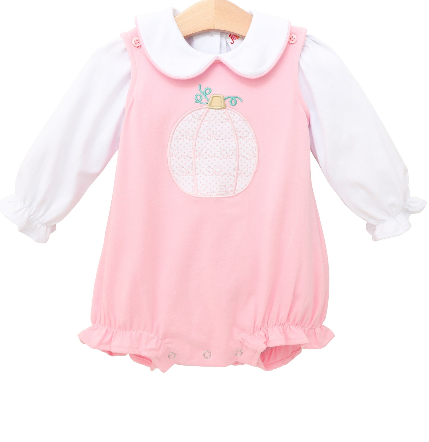 Pretty in Pink Pumpkin Bubble with Peter Pan Collar Top