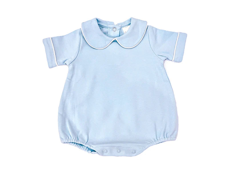 Blue Piped Short Sleeve Bubble