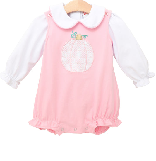 Pretty in Pink Pumpkin Bubble with Peter Pan Collar Top